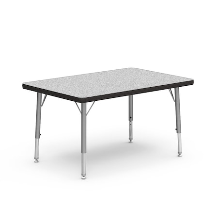 Virco 24 in. W, 36 in. L, 17-25 in. H, Grey Nebula Top / Black Edge 482436LO